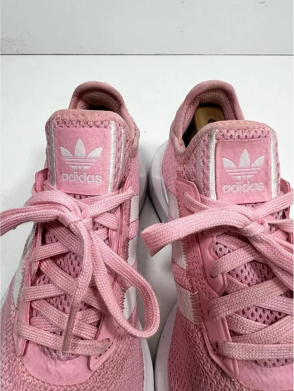 Adidas Pink White Striped Activewear Running Shoes PRB698001 Women’s Size 5 1/2